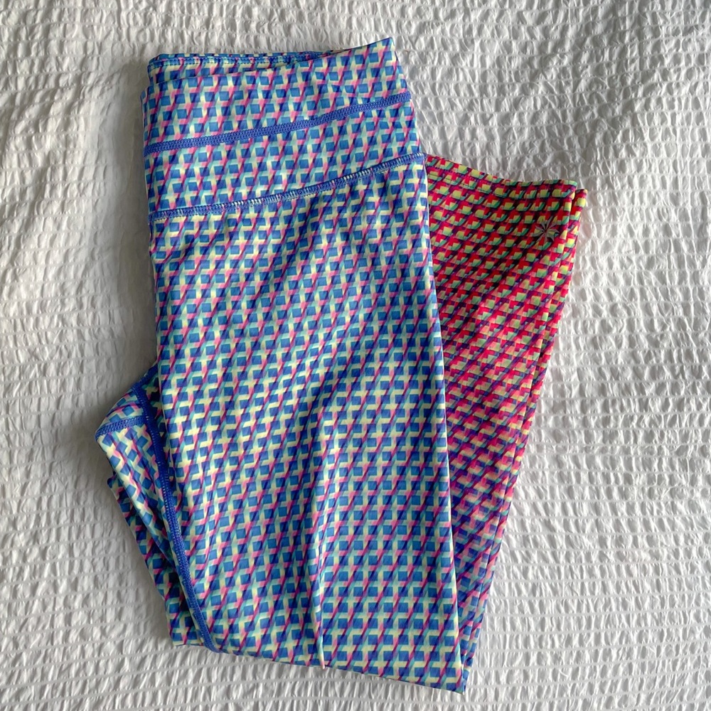Athleta Multicolor Rainbow Crop Leggings